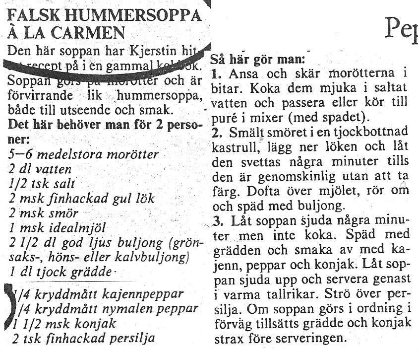 Falsk hummersoppa