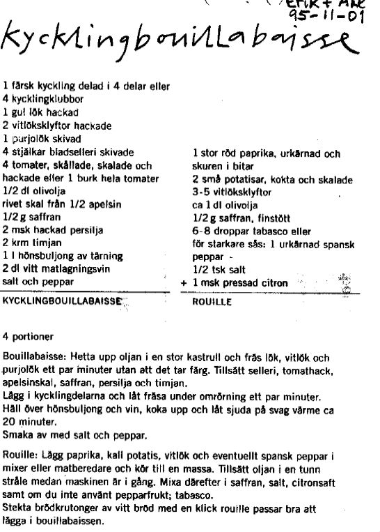 Kycklingbouillabaise