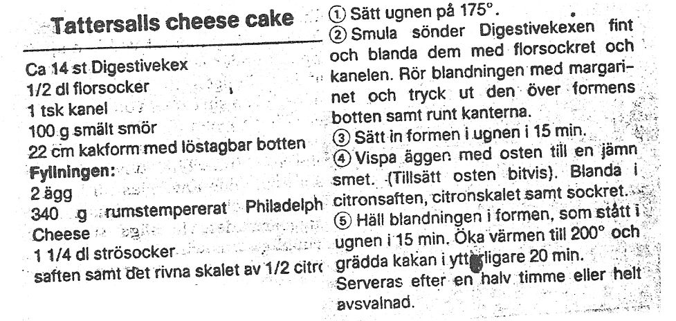 Tattersalls cheesecake